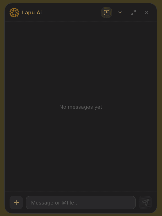 Lapu AI mini chat popup — always on top, floats above any app